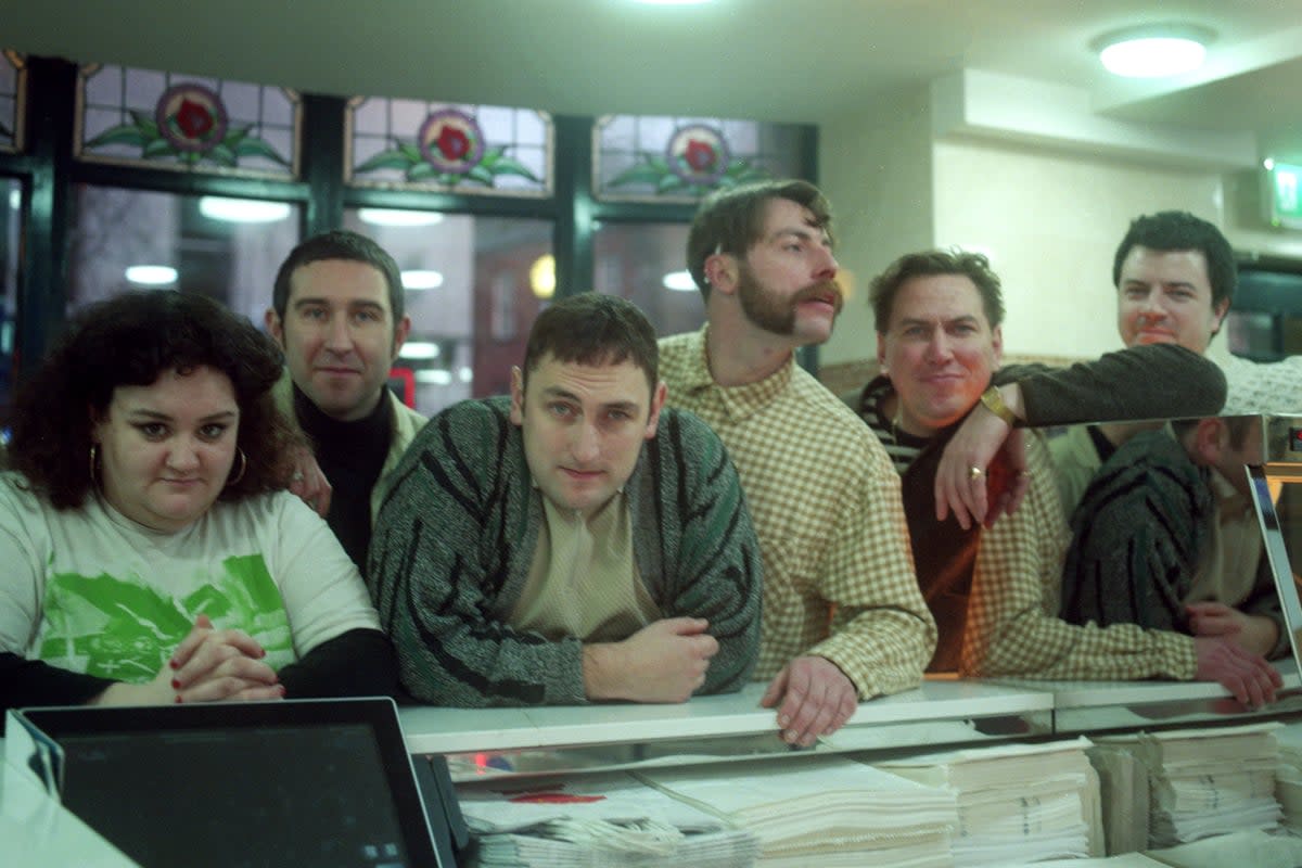 The Mary Wallopers: (From left to right) Róisín Barrett, Ken Mooney, Andrew Hendy, Sean McKenna, Charles Hendy, and Finnian O’Connor  (Sorcha Frances Ryder)