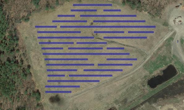 An engineer’s rendering of potential solar array project at the closed landfill in Exeter.