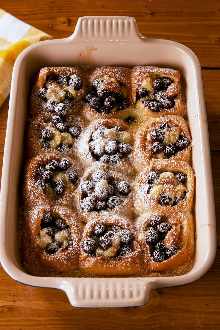 Pull-Apart Blueberry Bread Pudding