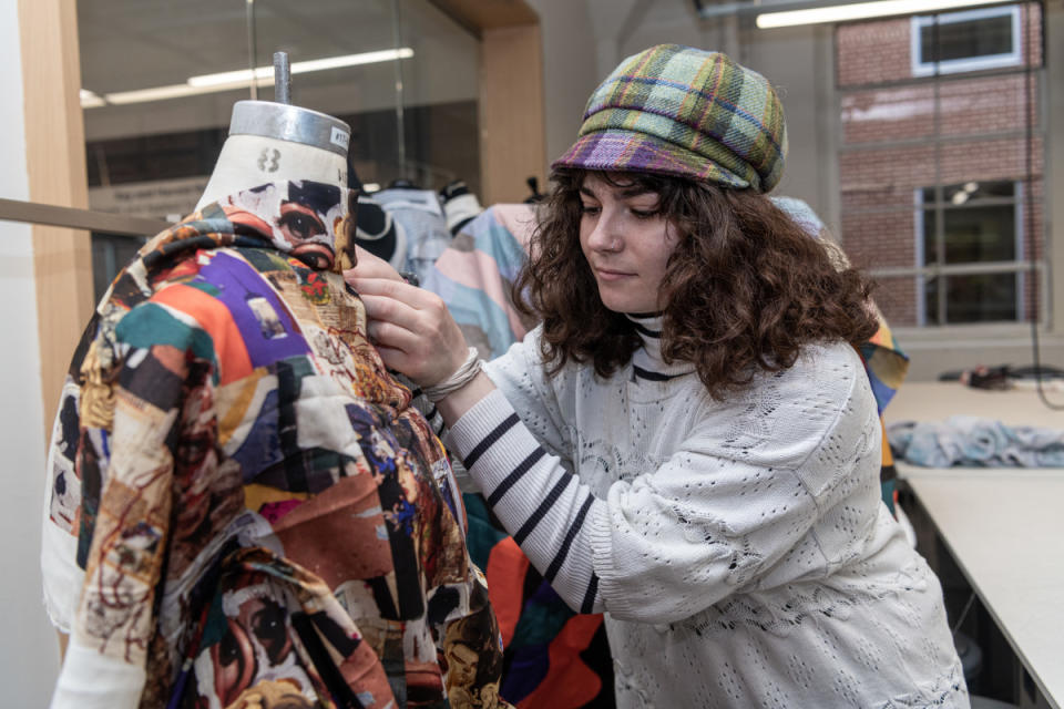 A design student working in the studio at Thomas Jefferson University.<p>Photo: Hitoshi Ujiie/Courtesy of Thomas Jefferson University</p>