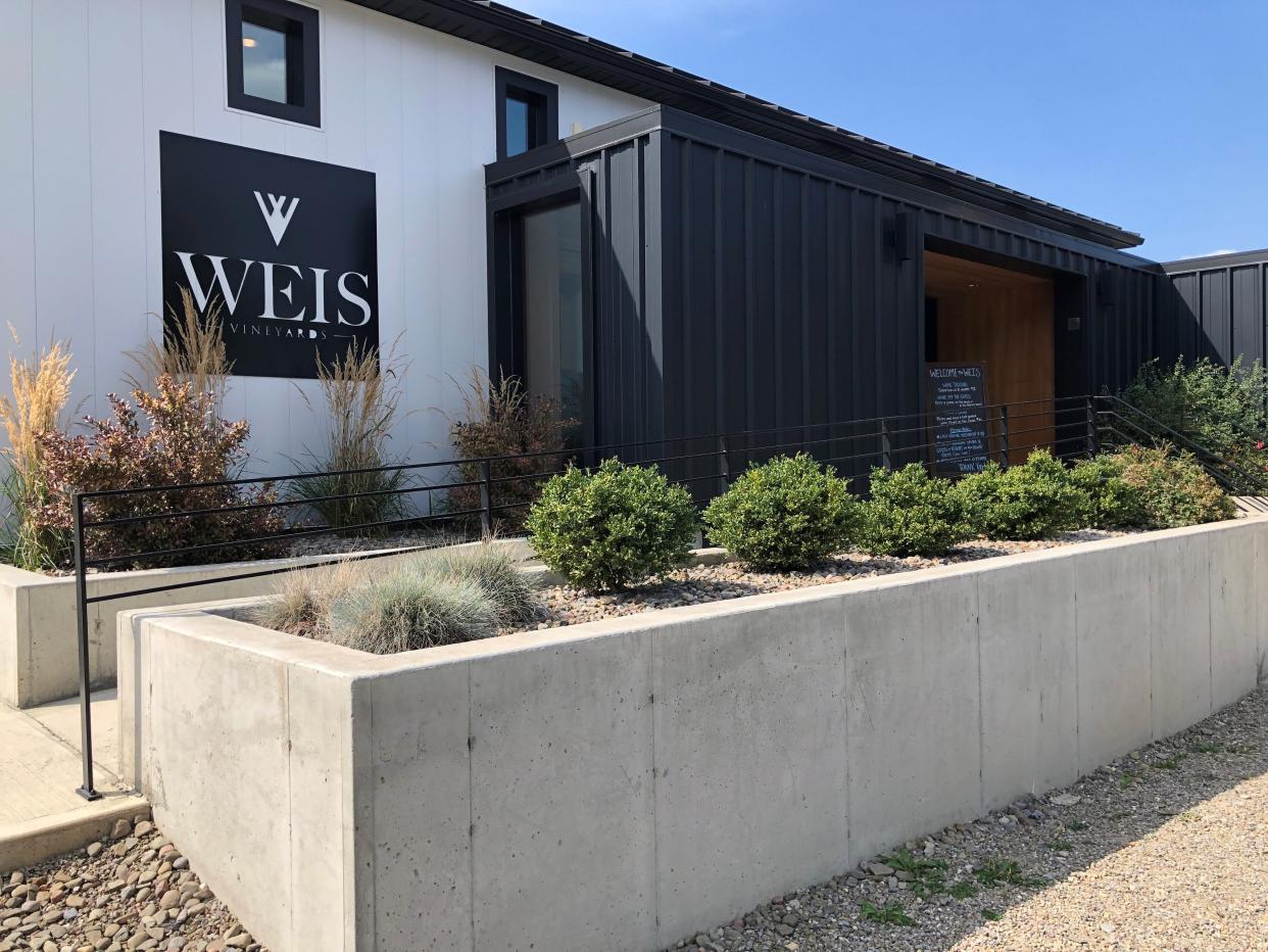 The modern tasting room at Weis Vineyards opened in 2021.