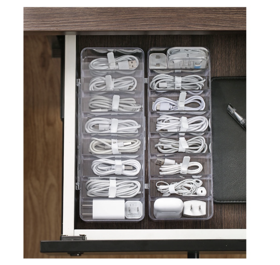 Grid Desktop Data Cable Power Cord Storage Box. (PHOTO: Shopee)