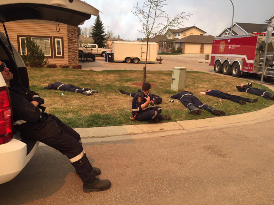 Firefighters take a break