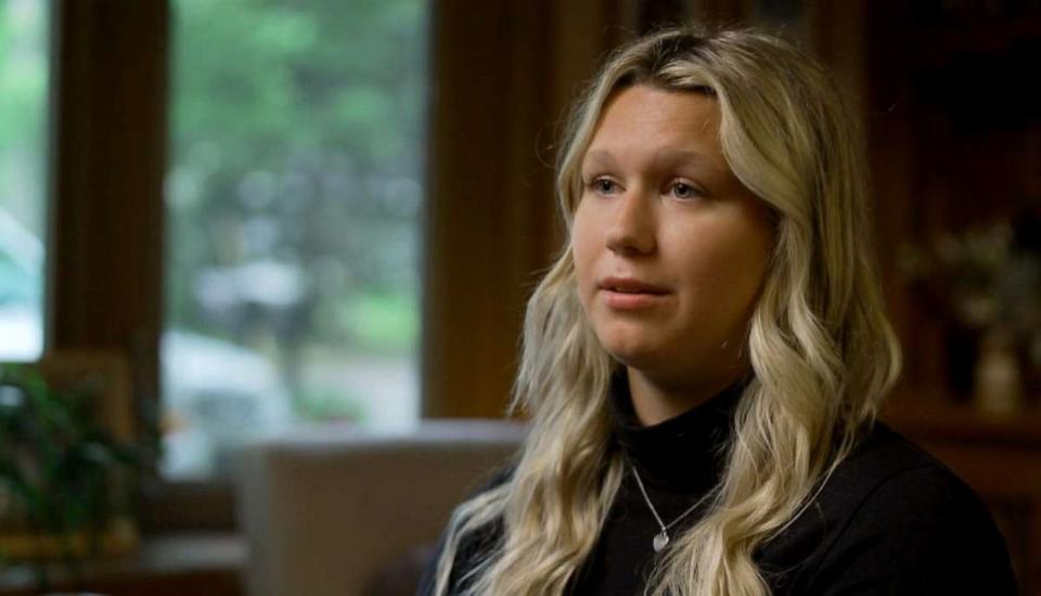 PHOTO: Kyla Palomaki, Jordan DeMay's girlfriend at the time of his death, speaks with 'Impact x Nightline.' (ABC News)