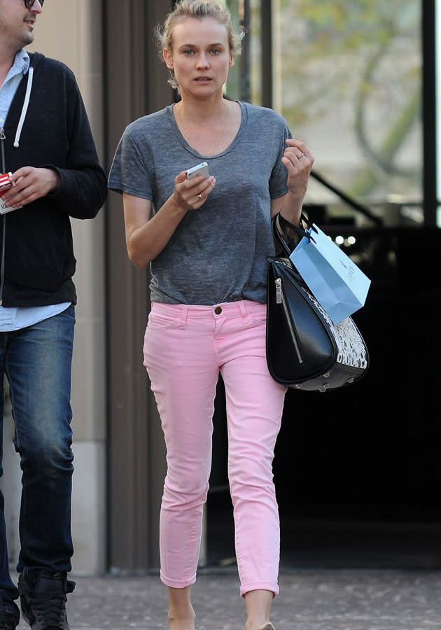 Diane Kruger Current/Elliott ‘The Stiletto’ skinny jeans shopping in LA © Rex