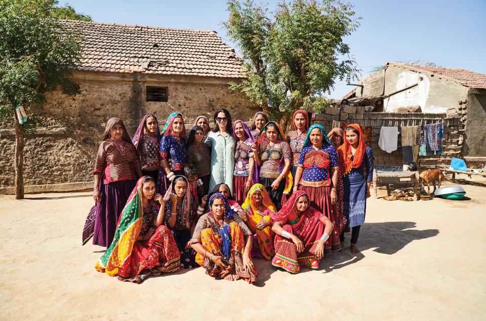 Anita Dongre with the artisans who help make Anita Dongre the brand it is today. (Photo: Courtesy of Anita Dongre)