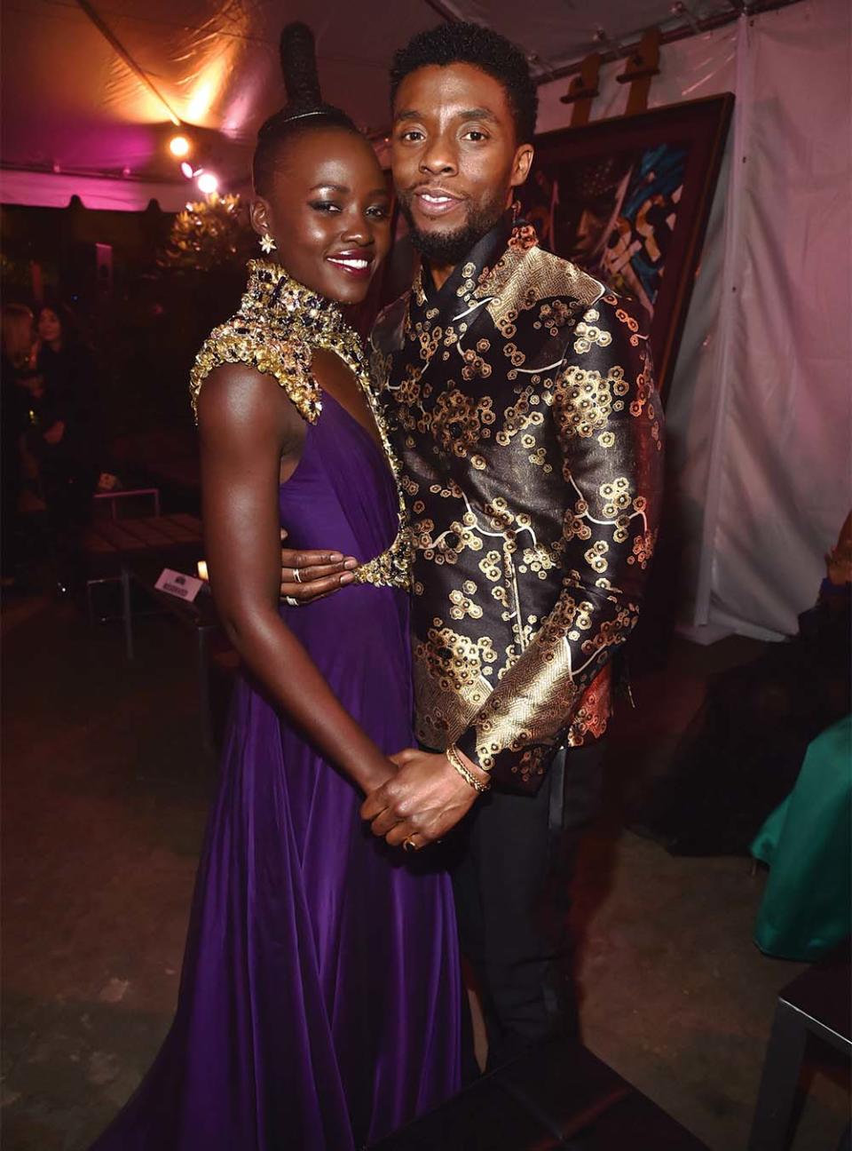 With Chadwick Boseman at the Black Panther premiere in 2018.