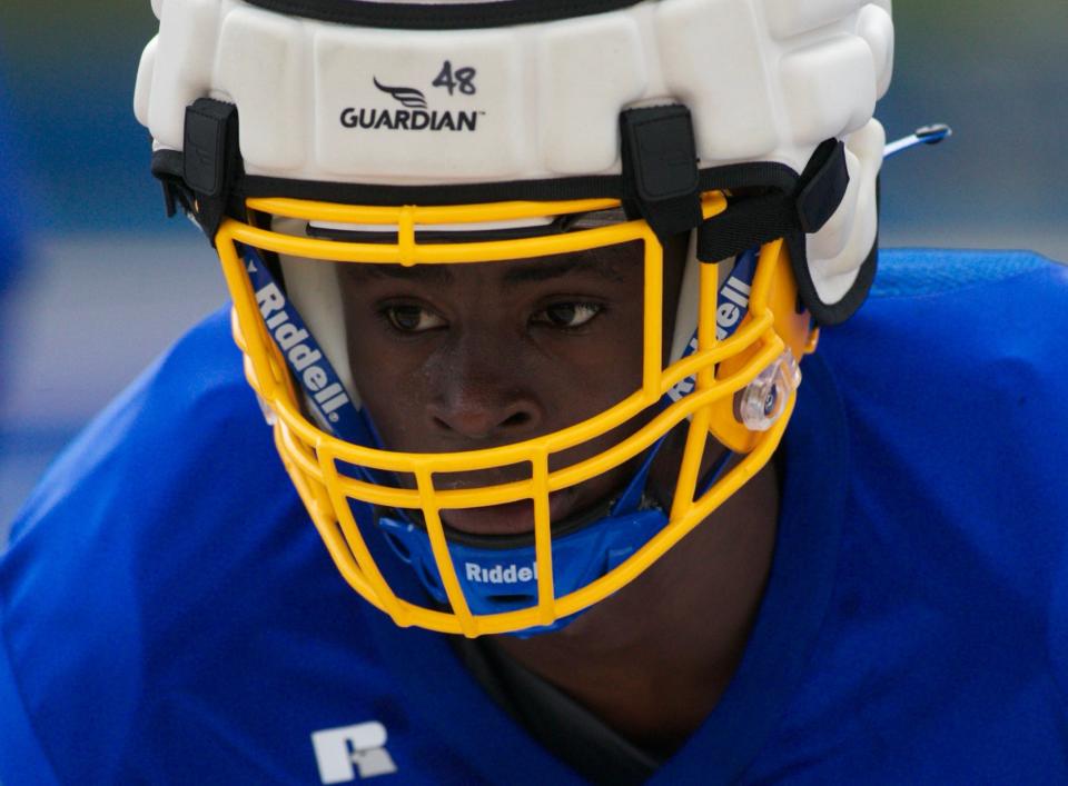 Rickards football players participated in spring practice on May 3, 2022, at Rickards High School.