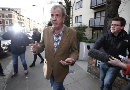 British television presenter Jeremy Clarkson leaves his home in London March 24, 2015. REUTERS/Peter Nicholls