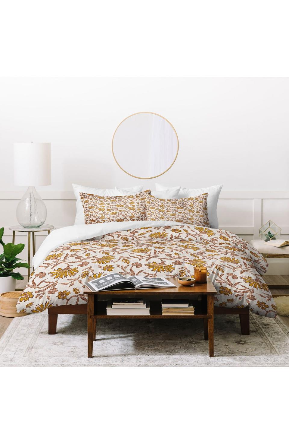 11) Floral Duvet Cover & Sham Set