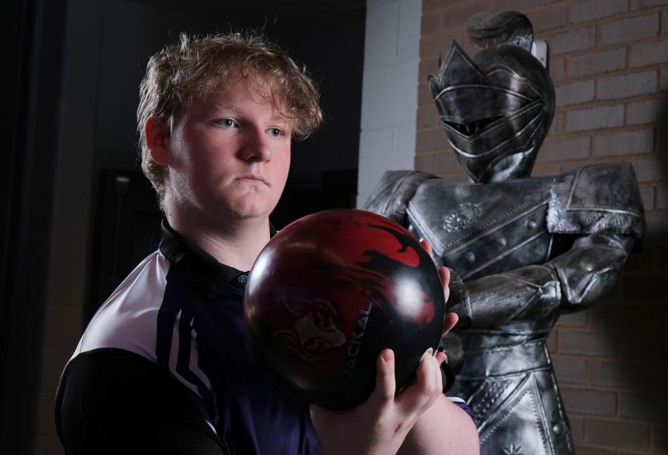 Mar 7, 2024; Tuscaloosa, Alabama, USA; Benson Colburn, from Holt High School, is the Tuscaloosa News Boys Bowler of the Year.