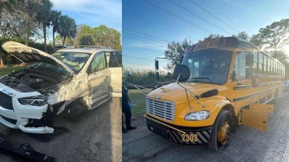 Man In Florida Hits Ambulance, Then School Bus