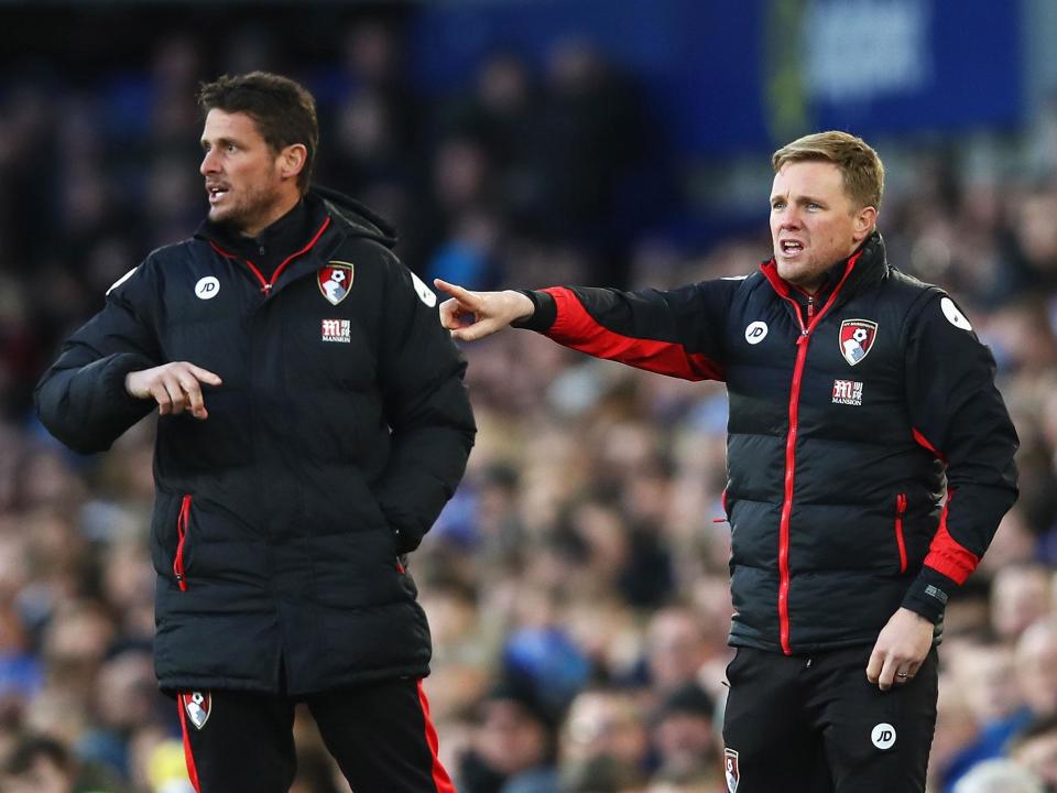 Howe issues instructions from the sideline during Bournemouth's game against Everton (Getty)