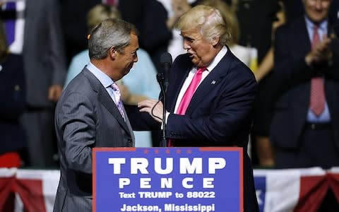 Nigel Farage Donald Trump - Credit: Jonathan Bachman /Getty