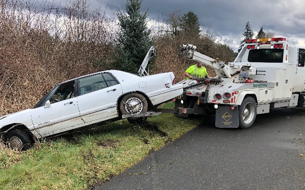 The pursuit ended after police deployed spike strips - Keith Leary/AFP