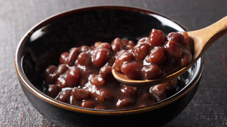 Bowl of boiled adzuki beans