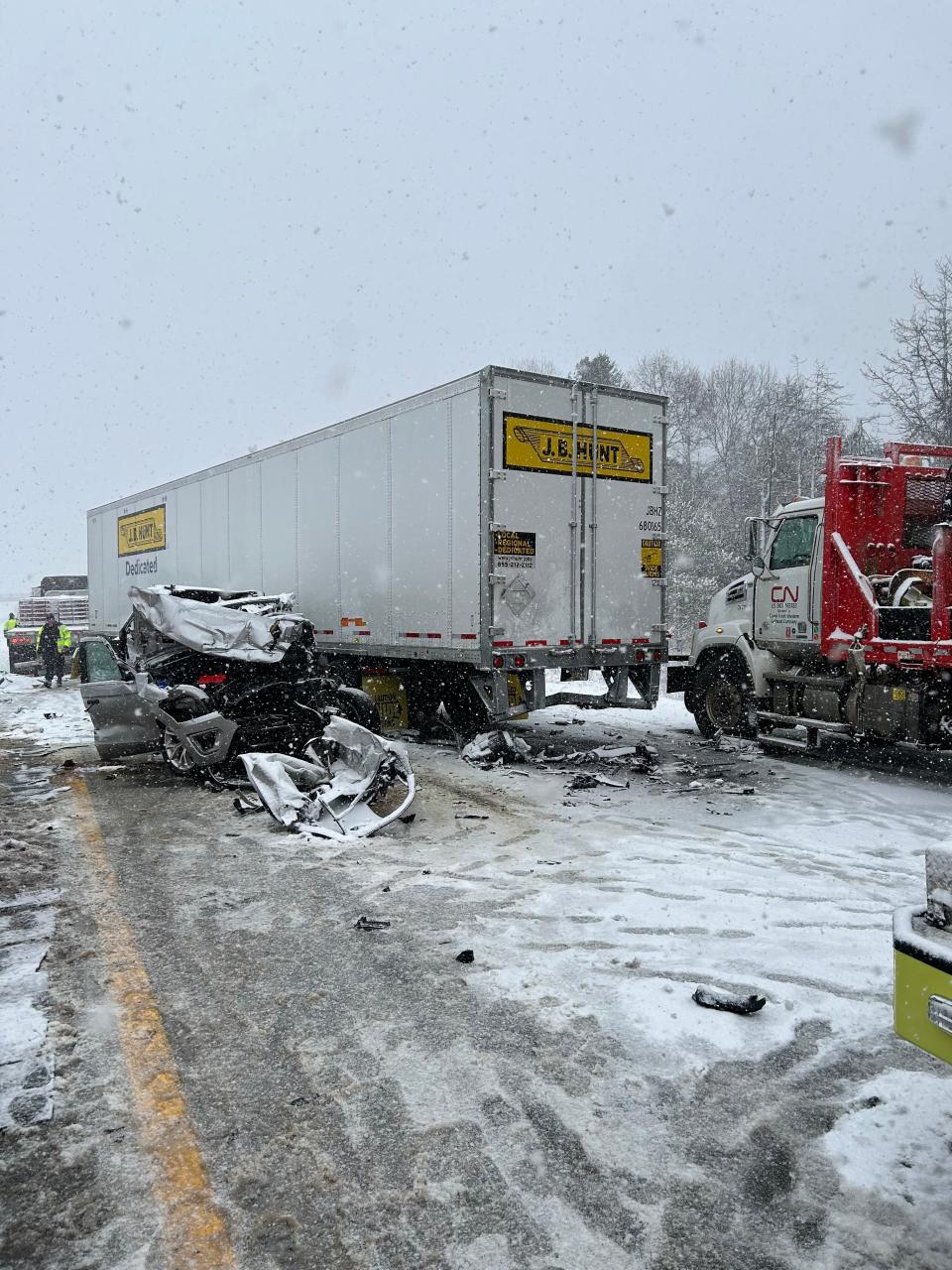 Multi-vehicle pileup crashes on eastbound I-94 in west Michigan Monday, causing a closure of part of the freeway.