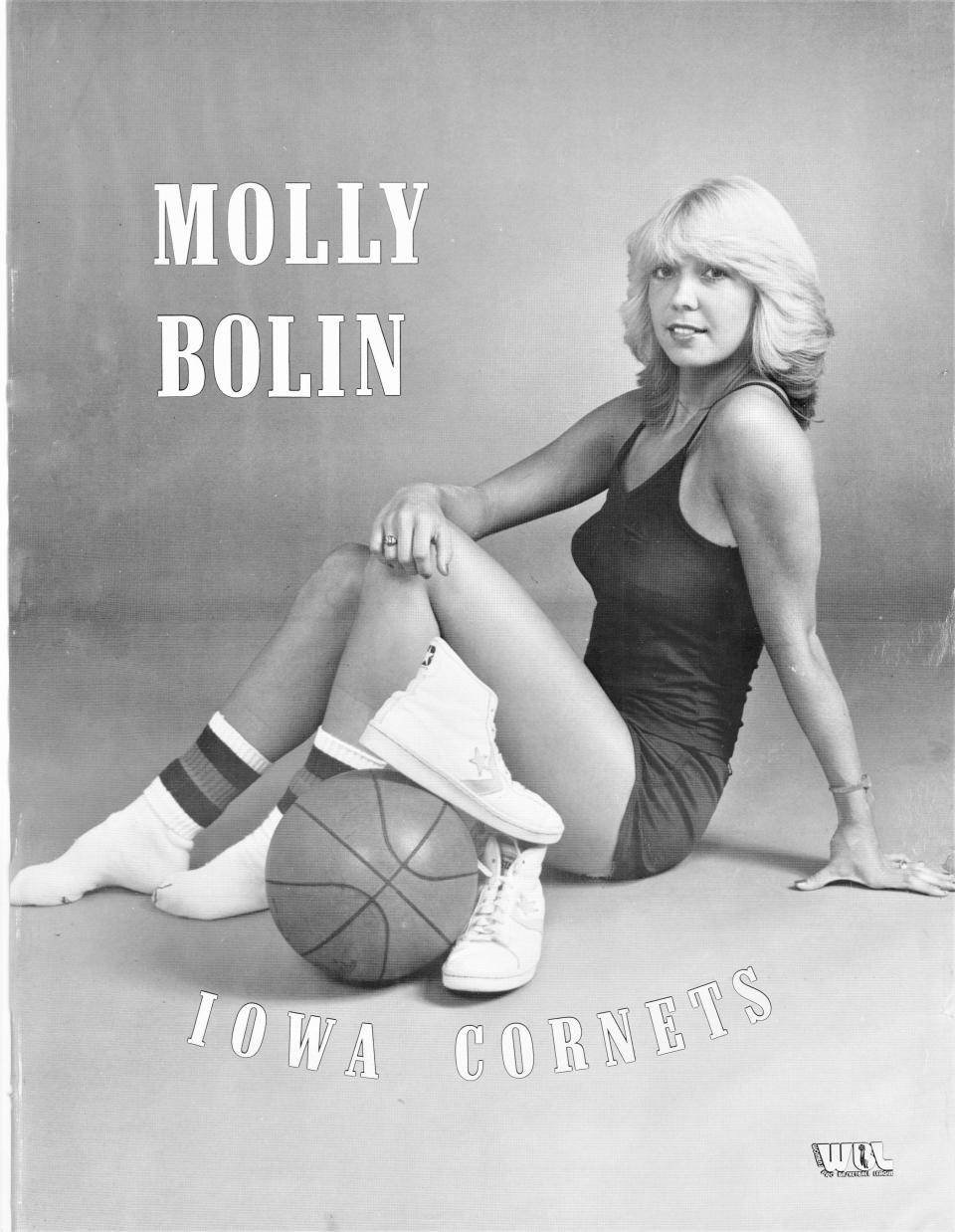 Iowa Cornets star Molly Bolin posed for posters to promote the team that she sold for $3 each and kept the profits.