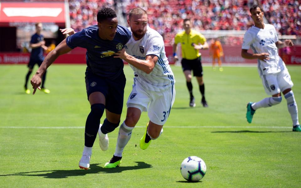 Anthony Martial in action for Manchester United San Jose Earthquakes on Sunday  - FR39290 AP