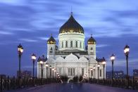 The Cathedral of Christ The Savior in Moscow, Russia. Its the biggest Church in Russia, rebuilt 1994.