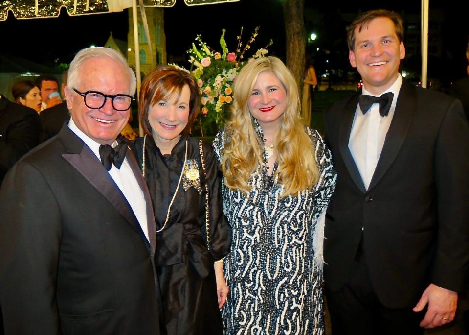 Dr. Larry and Lori Allen with Meredith and William Connally enjoy the buffet following the Cotillion program.