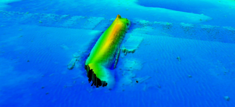 An enormous sunken ship was discovered recently in the Baltic Sea off Lithuania. / Credit: Ignitis Group
