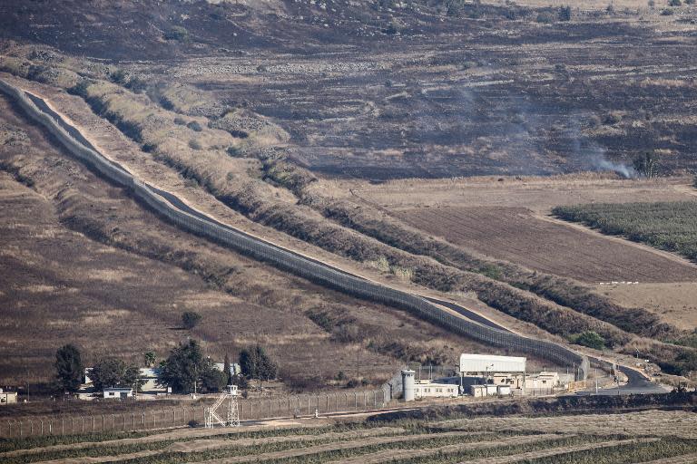 The Israeli army crossing of Quneitra between Syria and the Israeli-annexed Golan Heights, on August 27, 2014