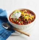 <p>This chili is so flavorful, nobody will even notice that there's no meat in it. It does take a few hours to make, however, so plan accordingly. </p><p><em>Get the <a href="https://www.womansday.com/food-recipes/food-drinks/recipes/a52065/vegetarian-chili-with-wheat-berries-beans-and-corn/" rel="nofollow noopener" target="_blank" data-ylk="slk:Vegetarian Chili with Wheat Berries, Beans, and Corn recipe;elm:context_link;itc:0;sec:content-canvas" class="link ">Vegetarian Chili with Wheat Berries, Beans, and Corn recipe</a>.</em></p>