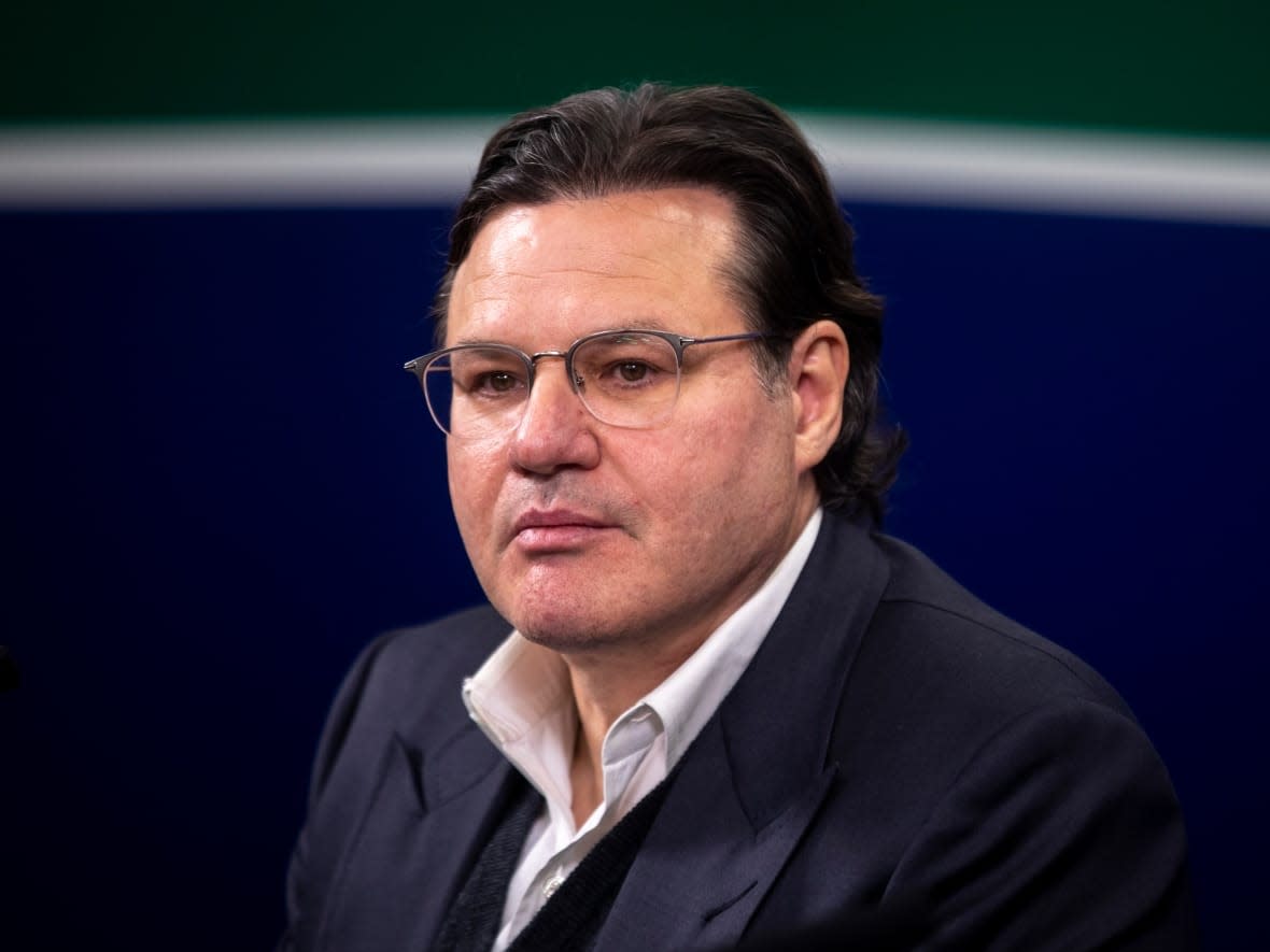 Vancouver Canucks owner Francesco Aquilini, shown here in December 2021, is facing newly public allegations that he physically and psychologically abused his children when they were young. (Ben Nelms/CBC - image credit)