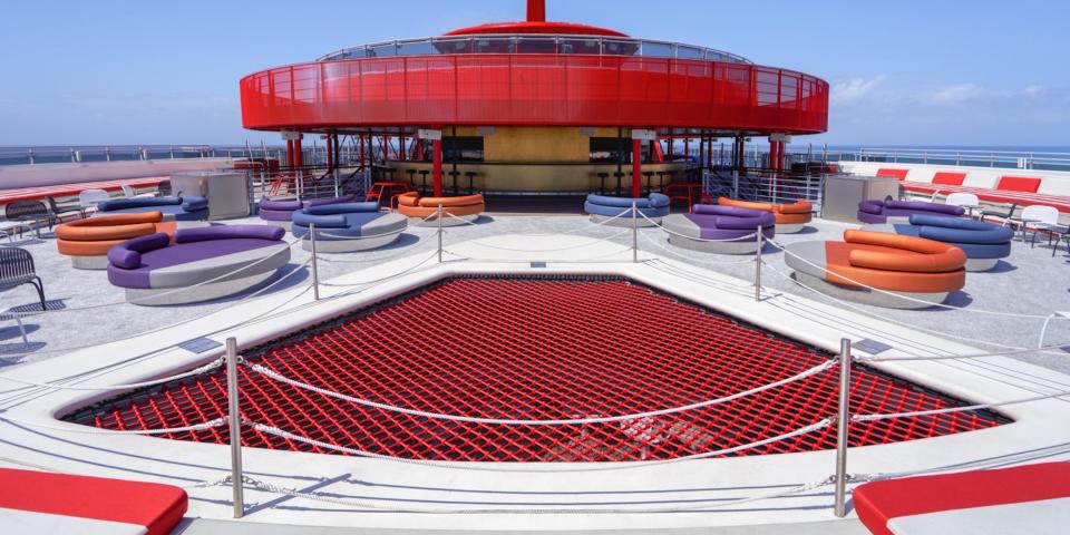 sun deck with a trampoline