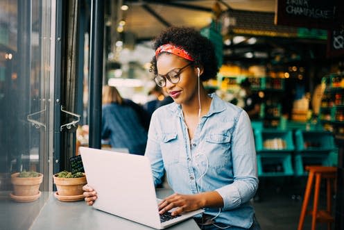 <span class="caption">Basically, don't do this.</span> <span class="attribution"><a class="link " href="https://www.shutterstock.com/image-photo/focused-young-african-woman-sitting-alone-668101813?src=g-dBDgwseDuXv27vDcOhdQ-1-11" rel="nofollow noopener" target="_blank" data-ylk="slk:Flamingo Images/Shutterstock;elm:context_link;itc:0;sec:content-canvas">Flamingo Images/Shutterstock</a></span>