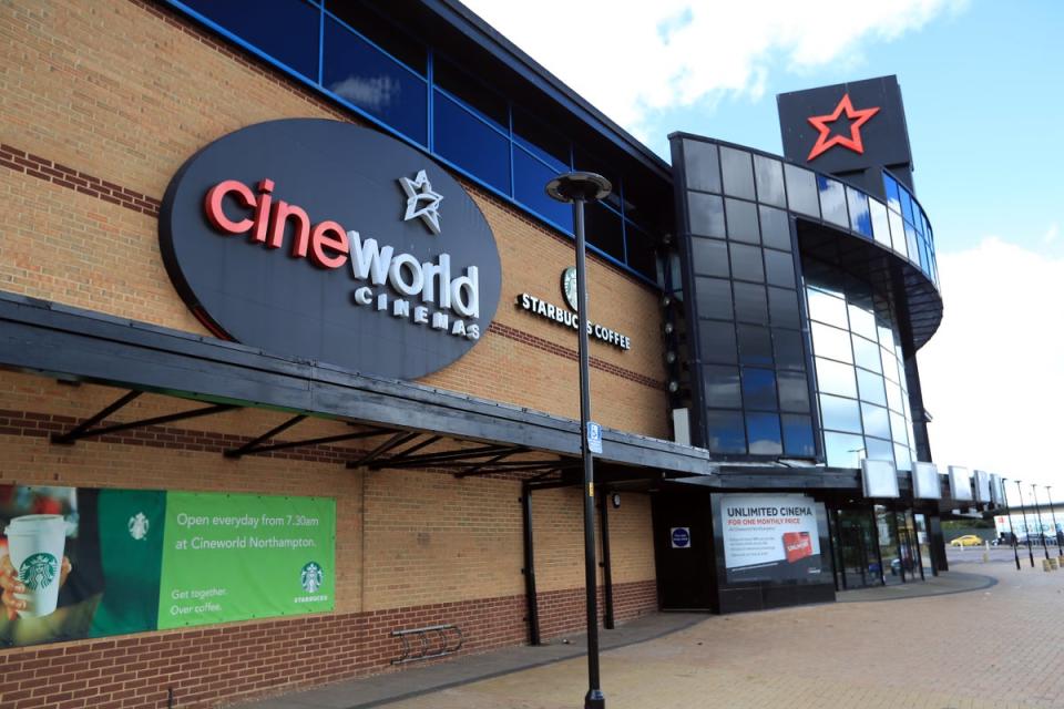 Cineworld’s share price plunged after it warned audience numbers have been weak and said they will stay low until November due to ‘limited’ film releases (Mike Egerton/PA) (PA Wire)