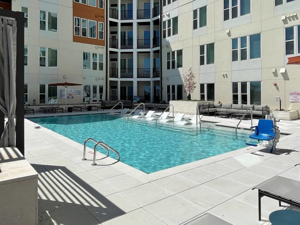 Separate pools serve the mid-rise and high-rise portions of The Ellis.