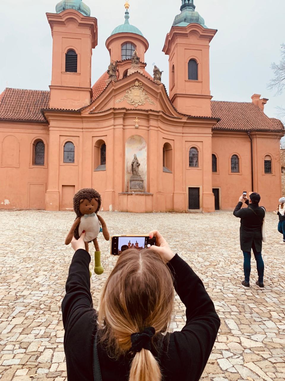 Isabelle Lavery takes a photo of Todd in Prague, the Czech Republic, in November 2019.