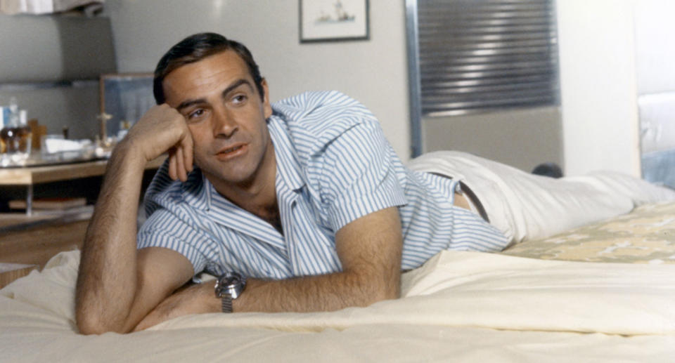 Sean Connery on the set of Thunderball in 1965.