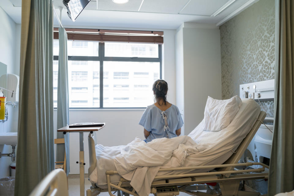 Woman suffering from birth trauma. (Getty Images)