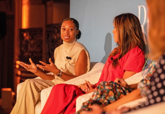 Allyson Felix at the FN Women Who Rock event at the Plaza Hotel on August 3rd, 2022 in New York City - Credit: Kreg Holt for Footwear News.