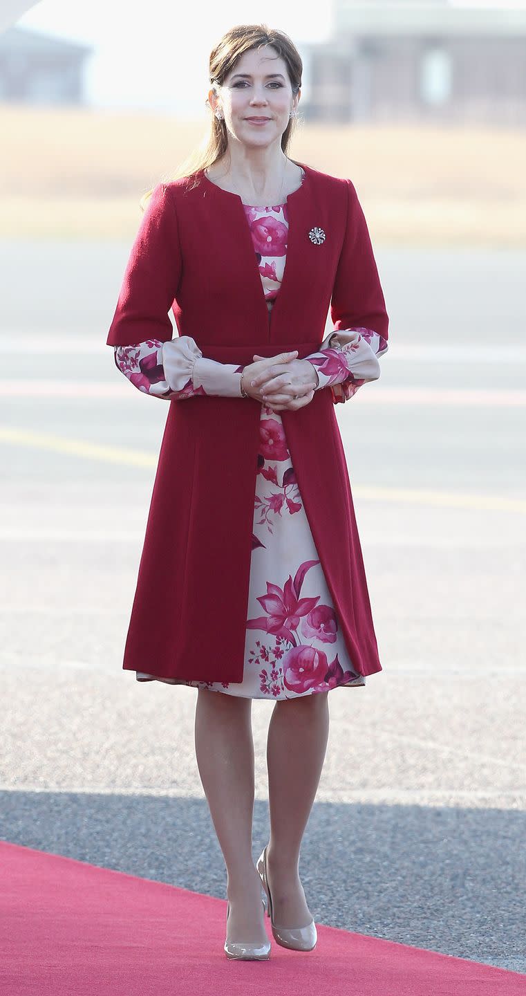 princess mary pink floral dress