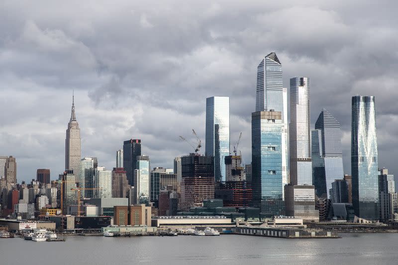 A view of Manhattan and the Hudson River during the outbreak of the coronavirus disease (COVID-19) in New York City as seen from Weehawken