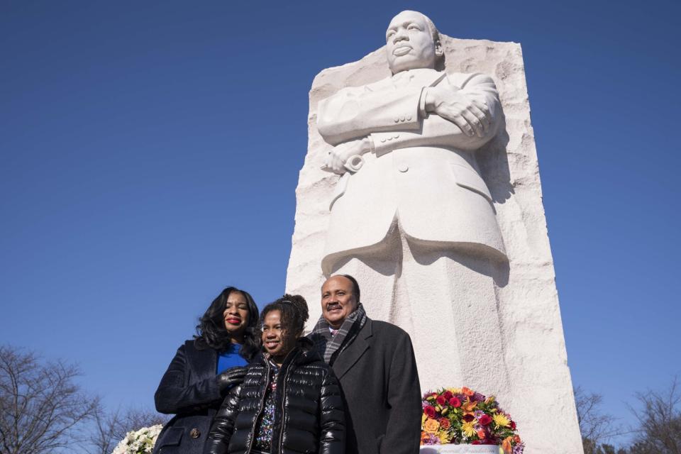 Martin Luther King III and his family visit his father's memorial in Washington, DC: Getty Images