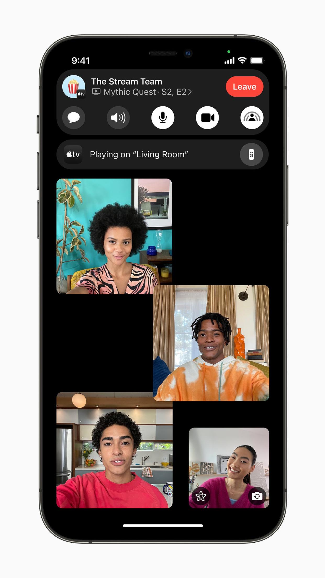 A screenshot of the SharePlay feature on FaceTime.