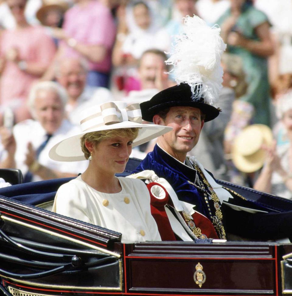 The Prince And Princess Of Wales Taking Part In The Garter Ceremony At Windsor Castle