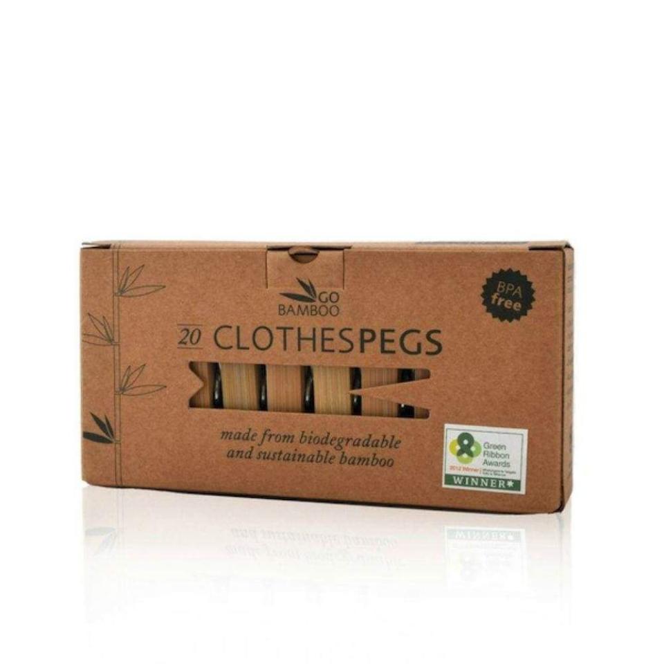 <p>This is an obvious swap away from the plastic clothes pegs that have crept into our households.</p><p><a class="link " href="https://andkeep.com/collections/laundry/products/bamboo-clothes-pegs-20" rel="nofollow noopener" target="_blank" data-ylk="slk:BUY NOW, £4.95, &Keep;elm:context_link;itc:0;sec:content-canvas">BUY NOW, £4.95, &Keep</a></p>