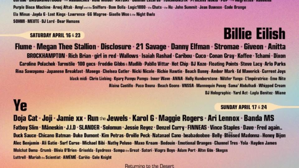 Coachella 2022 Lineup: West, Eilish & Harry Styles the Bill