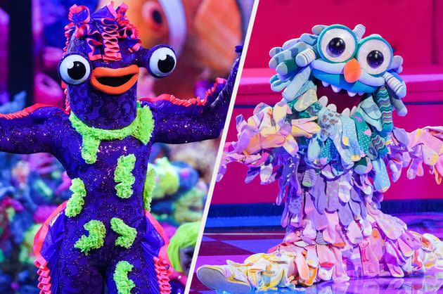 Sea Slug and Odd Socks are the latest stars to bow out from The Masked Dancer – but who was under those costumes? (Photo: ITV)