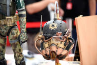 A Stormtrooper helmet in a “Steampunk” design. (Photo: Bryan Huang/Yahoo Singapore)