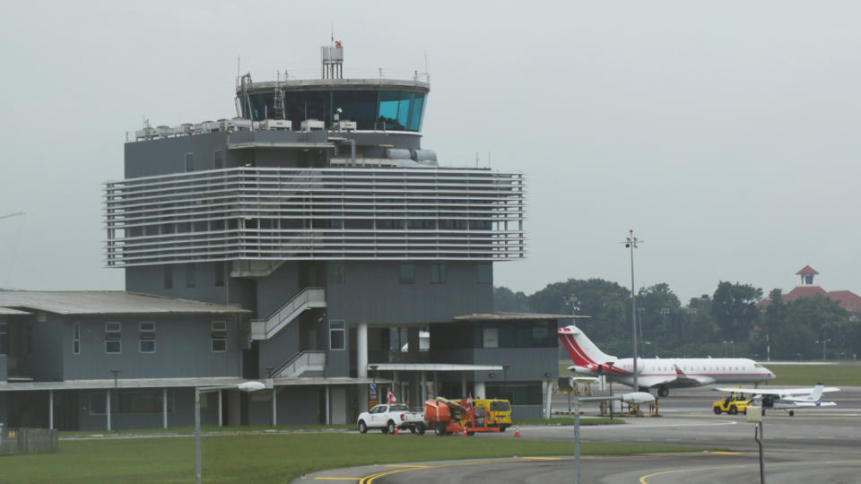<p>Seletar Airport’s control tower. (PHOTO: Yahoo News Singapore / Dhany Osman) </p>