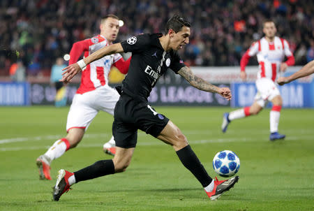 Soccer Football - Champions League - Group Stage - Group C - Crvena Zvezda v Paris St Germain - Rajko Mitic Stadium, Belgrade, Serbia - December 11, 2018 Paris St Germain's Angel Di Maria in action REUTERS/Marko Djurica