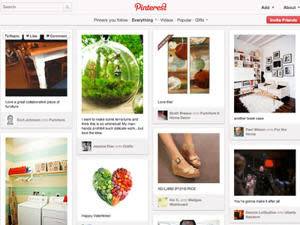 Der visuelle Bookmarkingdienst Pinterest wächst und wächst (Screenshot: pinterest.com)