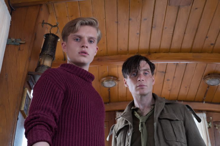 Tom Glynn-Carney as Peter and Cillian Murphy as the Shivering Soldier in 